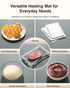 Warming Mat for Food (24"x16") - iTRUSOU 7-Level Electric Warming Tray with 400W High-Power, Timer 0–99H & Built-In Strap - Rollable Large Food Warming Mat for Parties & Buffet