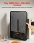 Portable Induction Cooktop, 1°C Precision Control, Dual Temp Display, 1L Boils in 4 Mins, Ultra-Slim 26mm Burner, 6 Cooking Modes, 3-Hour Timer, Glass Surface, for Magnetic Cookware Only