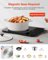 Portable Induction Cooktop, 1°C Precision Control, Dual Temp Display, 1L Boils in 4 Mins, Ultra-Slim 26mm Burner, 6 Cooking Modes, 3-Hour Timer, Glass Surface, for Magnetic Cookware Only