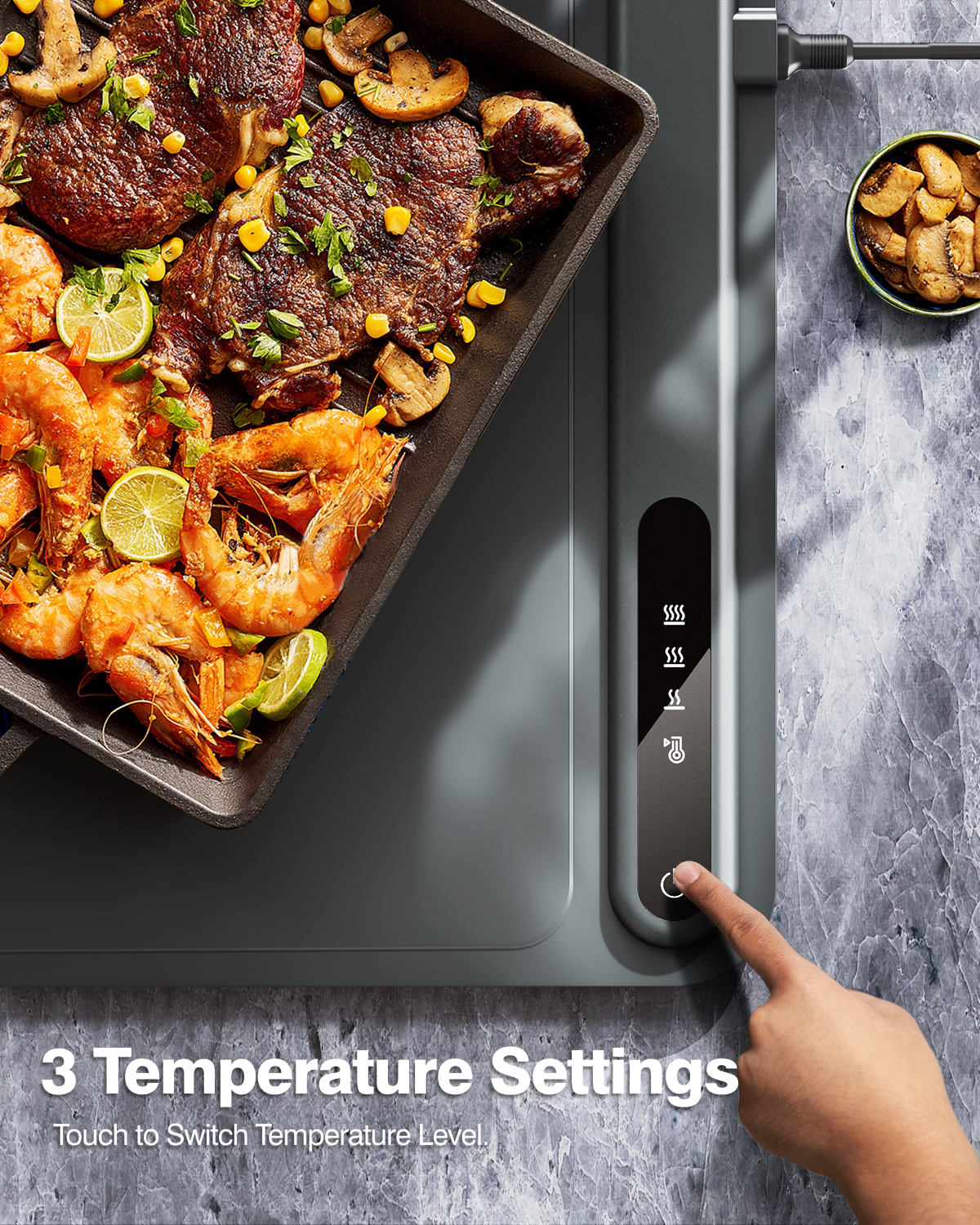 Electric Warming Tray - Full Surface Heating,Rollable & Portable,Premium Silicone Nano-Material,3 Temperature Settings,Auto Shut-Off -Versatile Food Warmer for Gatherings,Parties,Everyday Use