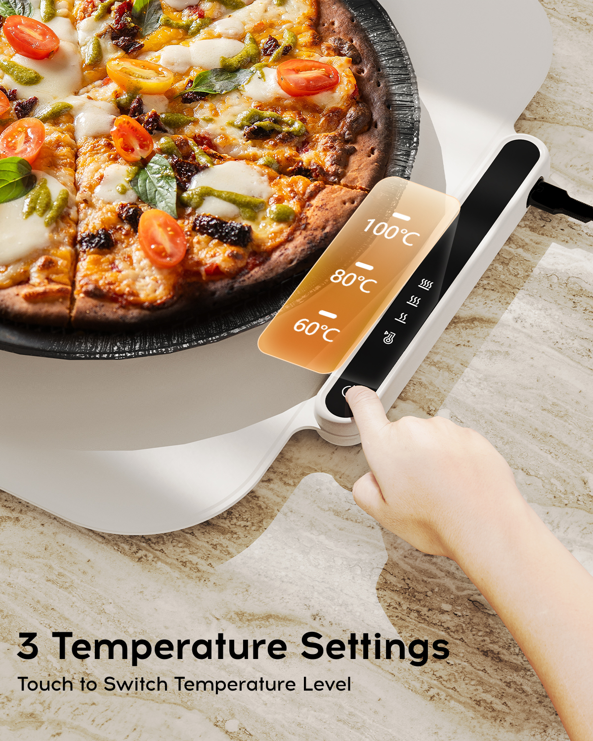 iTRUSOU BW402 Electric Warming Tray - Full Surface Heating,Rollable & Portable,Premium Silicone Nano-Material,3 Temperature Settings,Auto Shut-Off -Versatile Food Warmer for Pizza, Meals, and More