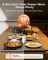 Expandable Warming Mat for Food – iTRUSOU 42"x16" Extra Large Electric Warming Tray with 7 Temp Settings, Switchable ℃/℉, 99H Timer, Child Lock – 2 Panels Custom Sizes for Energy Efficiency