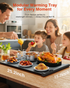 Food Warming Mat 27.5x16 – Extendable Roll-Up Electric Warming Tray with 7 Temp Settings, 99H Timer, Switchable℃/℉, Interlocking Expansion Design, Ideal for Buffet Parties Gatherings