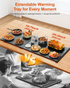Expandable Warming Mat for Food – iTRUSOU 42"x16" Extra Large Electric Warming Tray with 7 Temp Settings, Switchable ℃/℉, 99H Timer, Child Lock – 2 Panels Custom Sizes for Energy Efficiency
