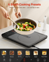 Portable Induction Cooktop, 1°C Precision Control, Dual Temp Display, 1L Boils in 4 Mins, Ultra-Slim 26mm Burner, 6 Cooking Modes, 3-Hour Timer, Glass Surface, for Magnetic Cookware Only