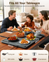Warming Mat for Food (24"x16") - iTRUSOU 7-Level Electric Warming Tray with 400W High-Power, Timer 0–99H & Built-In Strap - Rollable Large Food Warming Mat for Parties & Buffet