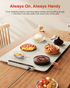 Warming Mat for Food, iTRUSOU Electric Warming Tray with 1–99H Timer, 7 Temp Settings, Patented Full-Surface Heating, °F/°C Switch, Flexible Roll-Up Food Warmers for Parties Buffet, Everyday Use-Beige