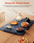 Warming Mat for Food, iTRUSOU Electric Warming Tray with 1–99H Timer, 7 Temp Settings, Patented Full-Surface Heating, °F/°C Switch, Flexible Roll-Up Food Warmers for Parties Buffet, Everyday Use