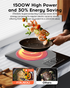 iTRUSOU Portable Induction Cooktop, Electric Stove, 0.71" Ultra-Thin& Cooktop, 1500W Electric Burner with 2 Hours Timer, Electric Hot Plate Touch Control Panel Adjustable Heating Power, Auto-Shutdown